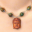 DKC ~ Buddha Necklace w/ Turquoise & Bali Bead Caps